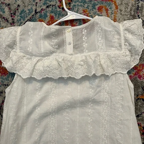 NWT ⭐️ Ellison Off White Eyelet Lace Shift Dress Size Small - Picture 13 of 16